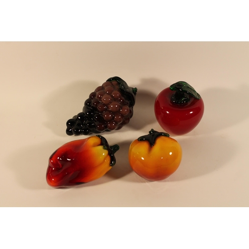 258 - Glass Fruit, four pcs