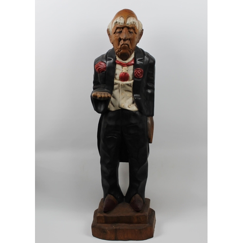 268 - Wooden statue of a Butler apx 1 meter height