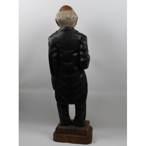 268 - Wooden statue of a Butler apx 1 meter height