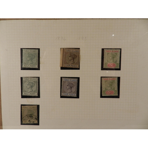 273 - Post stamps framed, Turks and Caicos collection