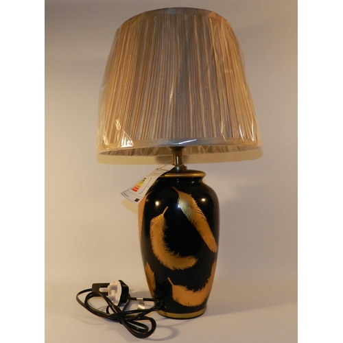 277 - Lamp, Gold feathers pattern