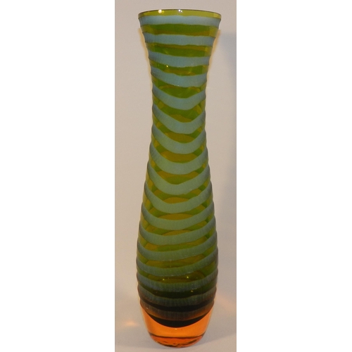 282 - Stripped Glass vase 