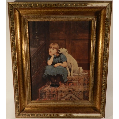 290 - Oil on canvas , Sympathy , Briton Riviere, apx 53x43cm