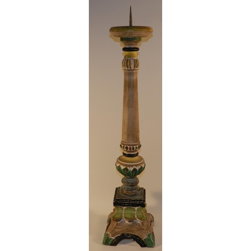 299 - Wooden candle holder , Eifel shape apx 64cm height