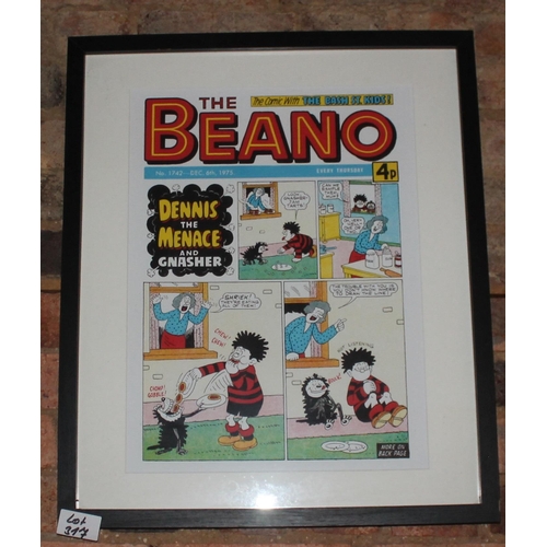 317 - Beano framed comics picture with a beano comics book