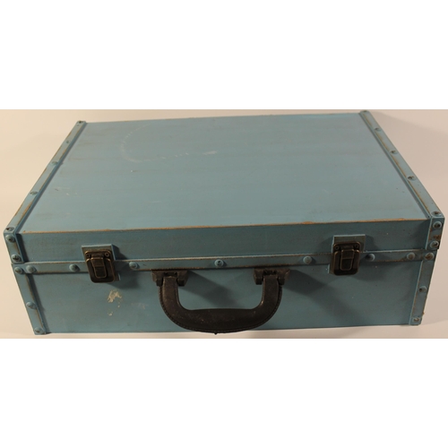 325 - Blue Wooden luggage box 