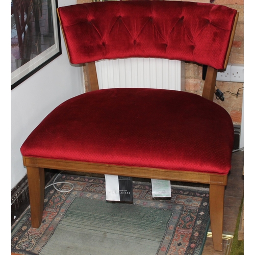 337 - Large Chair, red upholstery, new, mint condition