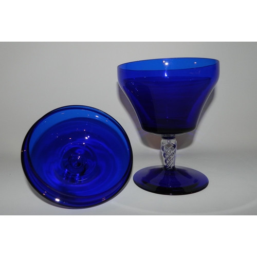 36 - Blue Glass Candy Jar apx 27cm height