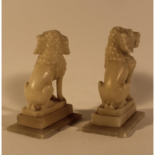 370 - Pair of marble Dogs figurines, possibly France