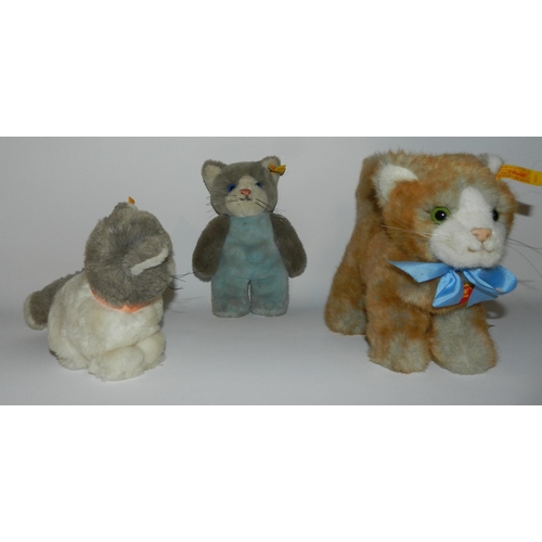 40 - Steiff Three Cats ( mohair ) apx 21cm height