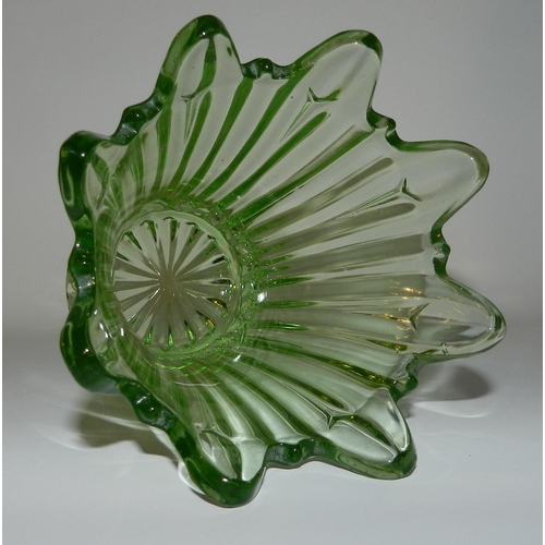 51 - Green Glass Vase apx 15cm height