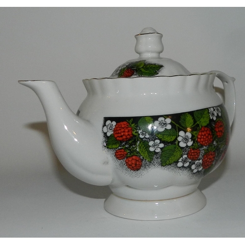 56 - Tea Pot from Poland , Strawberries motives, apx 14cm height