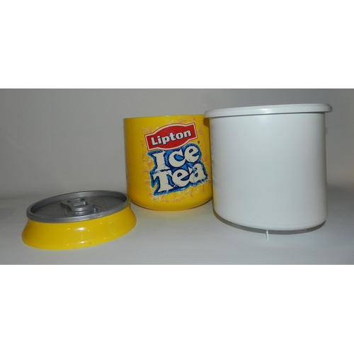 64 - Lipton Ice tea Ice Bucket in mint condition apx 24cm height