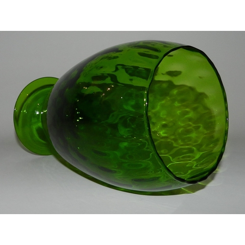 75 - Green Glass oval shaped vase apx 24cm height