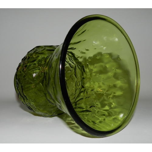 76 - USA Made Green Glass Vase apx 20cm height