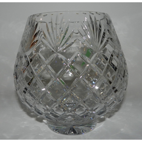 78 - Oval crystal Bowl ( marked with name ) apx 20cm height