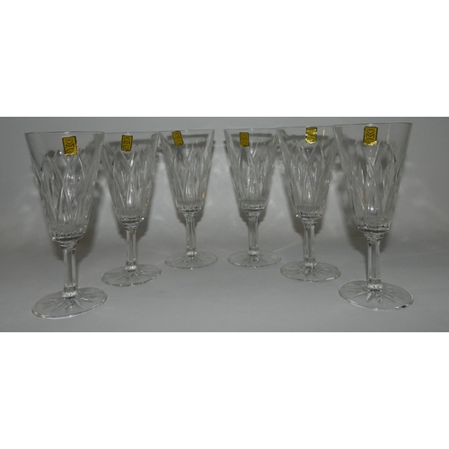 79 - Six Crystal Glasses apx 15cm height