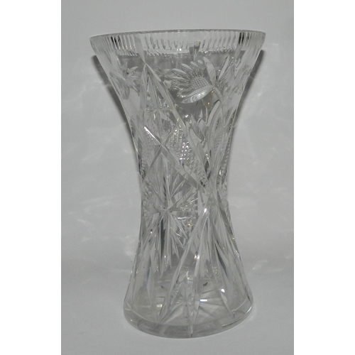 80 - Large Crystal Cut Vase apx 28cm height