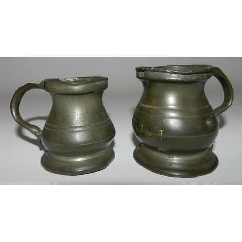 93 - Two small Pewters apx 5cm & 6cm height