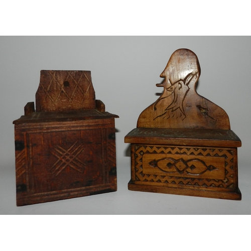 98 - Two wooden boxes for spices or a rice...