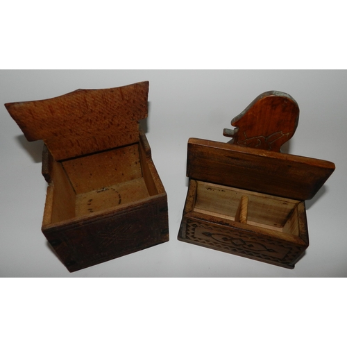 98 - Two wooden boxes for spices or a rice...