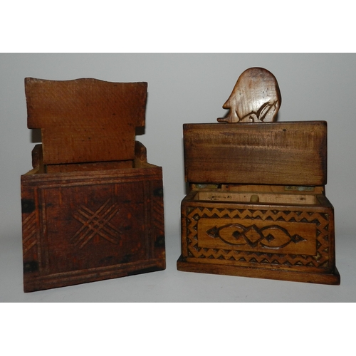 98 - Two wooden boxes for spices or a rice...