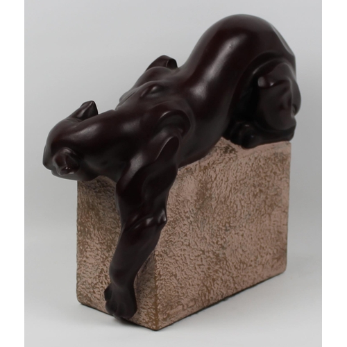 276 - Alexander Danel, Austin Productions Post-Modernist Panther Sculpture, 1993, apx 26.5cm height, 29cm ... 