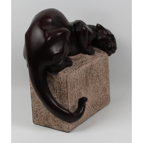 276 - Alexander Danel, Austin Productions Post-Modernist Panther Sculpture, 1993, apx 26.5cm height, 29cm ... 