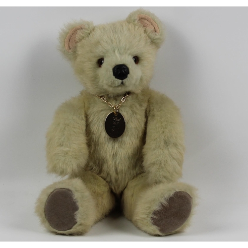 27 - Little Folk Teddy Bear , Tiverton Devon, in Good condition, Soft Toy, Appx 35cm (13.5 inches )