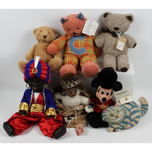 47 - Job Lot, Vintage Disney Mickey Mouse With Tags, Alice in Wonderland Cat, Hand Crafted Baby Teddy Bea... 