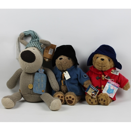 56 - Paddington Bears & Boofle Dog, With Tags, Good Condition, Appx Paddington 2x 35cm (14 inches ) , Boo... 