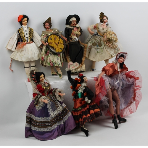 63 - Vintage Spanish dancing Dolls, Mint Condition, 7 Pieces in Total, Appx 30cm ( 11 Inches )