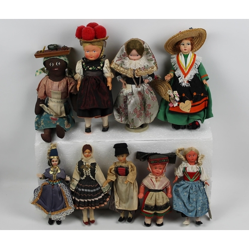 69 - Vintage Hand Made Dolls, Mint Condition, Austria, Trinidad, Spain etc... 10 Pieces in Total