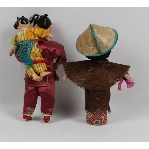 74 - Two Vintage Asian Dolls, Porcelain Appx 18cm (7 Inches ), Mint Condition