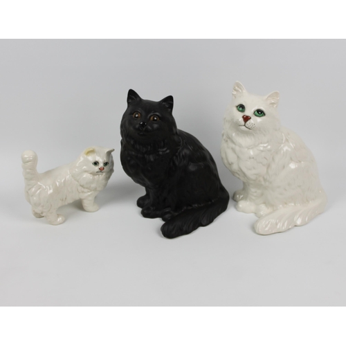 103 - Three Beswick Cats Statues, Mint Condition, Appx 8 Inches Tall