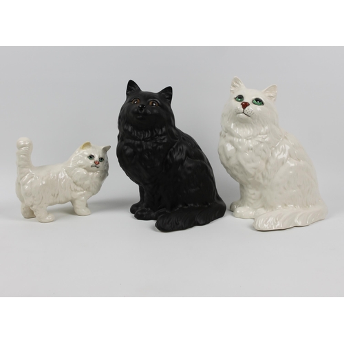 103 - Three Beswick Cats Statues, Mint Condition, Appx 8 Inches Tall