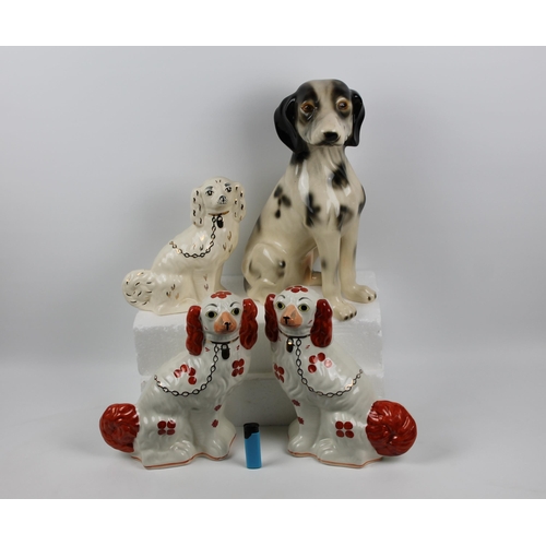 108 - Four Large Dog Statues, The Tallest is Appx 15 Inches