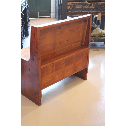 128 - Pine Bench With Storage, 33 Inches Tall, Seat 18 Inches, x 20 Inches