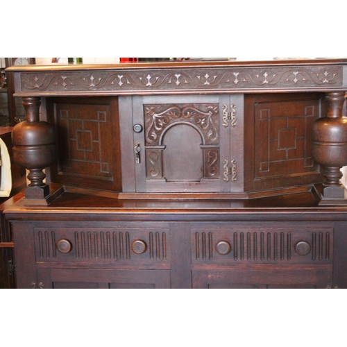 133 - Antique Renaissance / Gothic Buffet in Perfect Condition, With Keys and Secret Socket, 57'' Tall, ( ... 