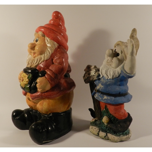 144 - Three resin Garden Gnomes, The Tallest is 19'' Inches