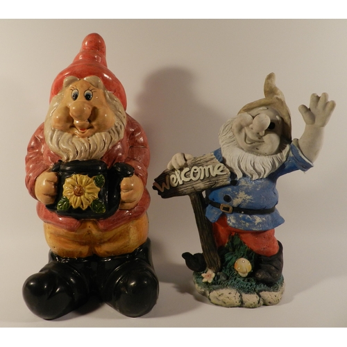 144 - Three resin Garden Gnomes, The Tallest is 19'' Inches