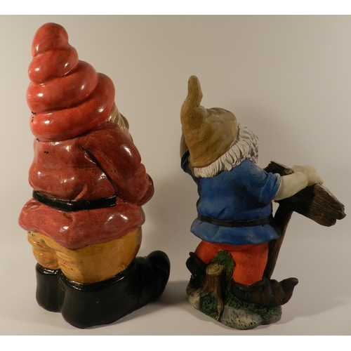 144 - Three resin Garden Gnomes, The Tallest is 19'' Inches