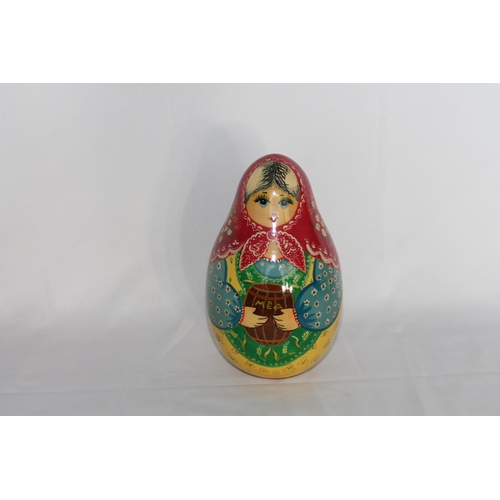 156 - Vintage Russian Doll,1992, Playing Melody when Moving, 8'' Inches tall