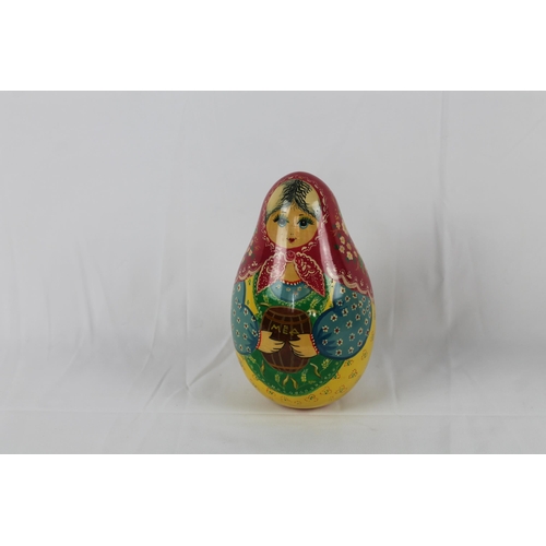 156 - Vintage Russian Doll,1992, Playing Melody when Moving, 8'' Inches tall