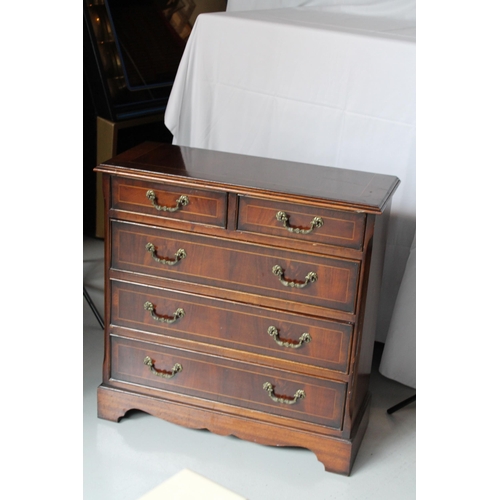 165 - Antique Small Mahogany Chest of Drawers, 72'' Tall ( 71'' x 29'' Inches )