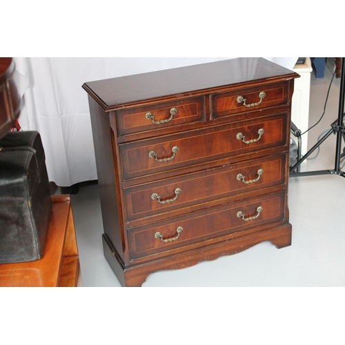 165 - Antique Small Mahogany Chest of Drawers, 72'' Tall ( 71'' x 29'' Inches )