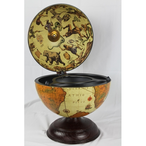 185 - Desk Bar Globe For Drinks, Perfect Condition, 19'' Inches Tall, 13'' Inches Diameter