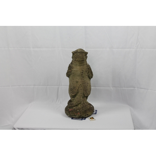 202 - 1945 - 1950 Weathered Garden Statue of a Otter,
Large and Heavy, 22.5''Inches Tall