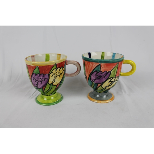 243 - CW Vintage Hand Painted Leg Mugs, 4.5'' inches tall, Mint Condition