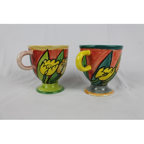 243 - CW Vintage Hand Painted Leg Mugs, 4.5'' inches tall, Mint Condition